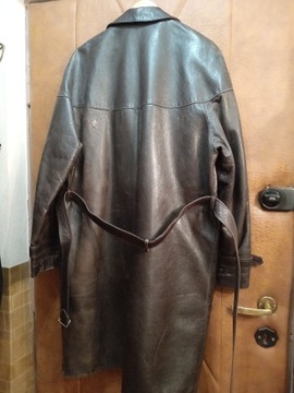 Płaszcz skórzny, długi rozmiar XL