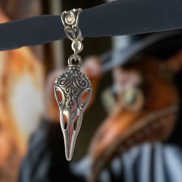 Choker czaszka ptaka gotycki naszyjnik etniczny