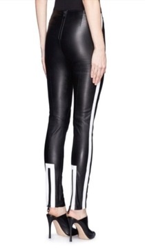 ACNE Studios spodnie legginsy skóra lampasy