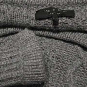 Sweter warkocz Rag & Bone wełna kaszmir szary S