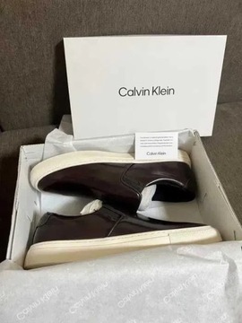 Męskie mokasyny półbuty skóra Calvin Klein