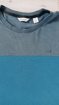 Niebieski t-shirt Calvin Klein L