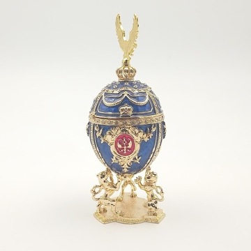 Jajko jajo faberge pojemniki szkatułka niebieskiek