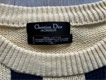 Christian Dior sweter w romby vintage XL