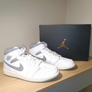 Air Jordan 1 Mid r. 46 (30 cm) White/Stealth