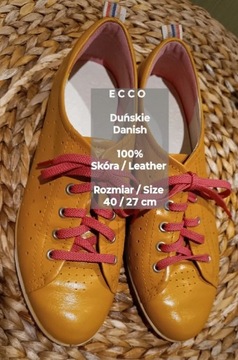 ECCO Damskie buty sportowe, 100% Skóra, 40 / 27 cm