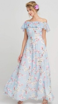 Orsay Nowa sukienka maxi z dekoltem CARMEN roz. 38
