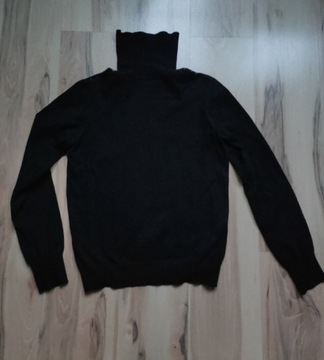 Mohito 42 XL L czarny cienki sweter golf cyrkonie