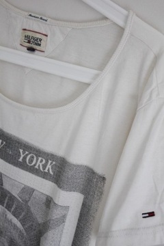 Biały t-shirt koszulka oversize Tommy Hilfiger L