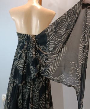 Sukienka jedwabna wizytowa MARCHESA 100%silk XS S 