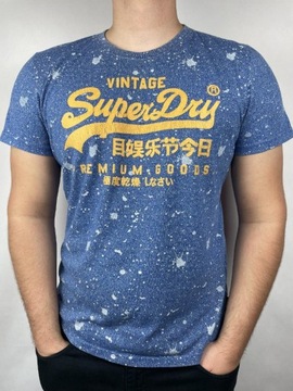 Superdry Niebieski T-shirt - Rozmiar XL