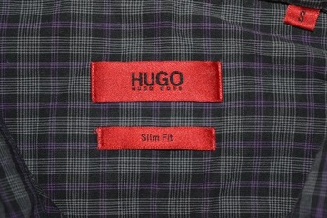 Hugo Boss _ szara koszula w kratę _ slim fit _ S