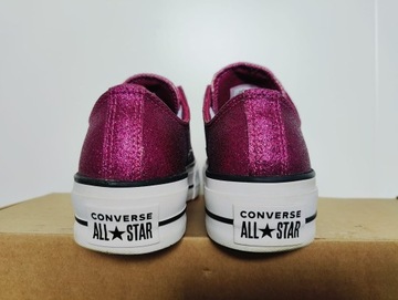 Converse Platforma Różowy Brokat Damski r.38