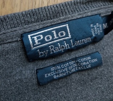 Ralph Lauren szary sweterek z bordowym logo M męsk