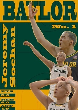 plakat NBA Jeremy Sochan SPURS BAYLOR