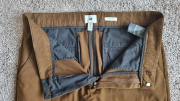 Brązowe spodnie chino H&M, prosty krój, roz. 32