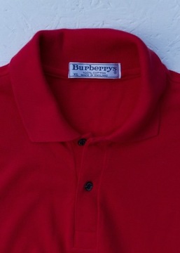 Vintage! Burberry czerwone polo XL long sleeve