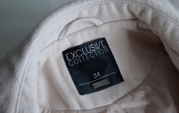 Mohito Exclusive pudrowy płaszcz wełna 34 XS
