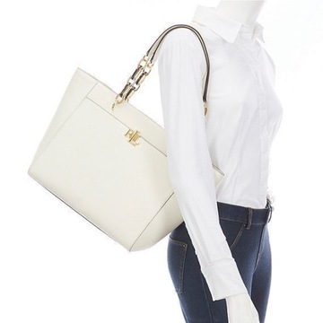 LAUREN RALPH LAUREN TOREBKA SKÓRA CREAM SHOPPER