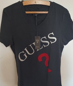 Guess koszulka t-schirt czarna  M/L wyprzedaż 