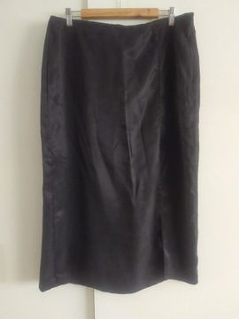 Długa spódnica czarna rozcięcie pas 86 cm XL  XXL