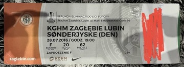 Bilet kolekcjonerski Zagłębie - Sonderjyske