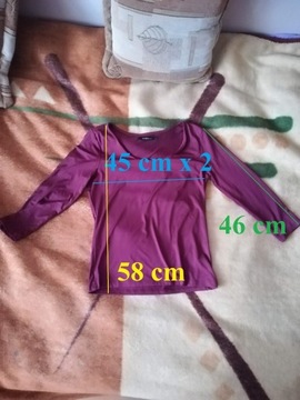 Bordowa bluzka Reserved rękaw 3/4 r. M (38)