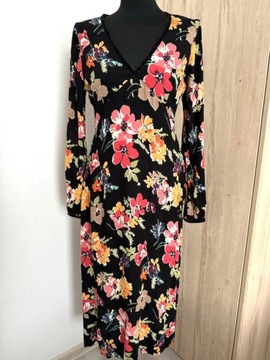 ZARA sukienka midi Floral print S/M