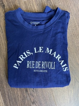 Koszulka t-shirt Primark granatowa Paris 36 S