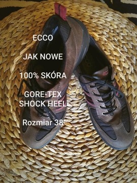 ECCO Damskie buty sportowe, 100% Skóra, Rozmiar 38