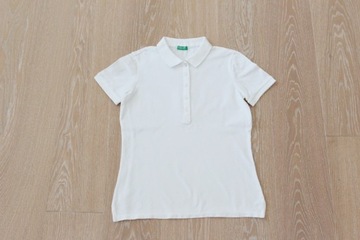 Benetton polo damskie czysta biel M