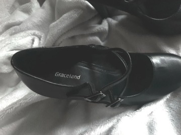 Czarne buty na cudownym obcasie 39 Graceland Nowe 