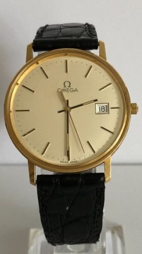 Omega złota 14K (karat), zegarek męski, SUPER