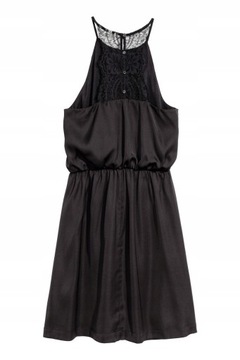 H&M Sukienka czarna z koronką 40 L M