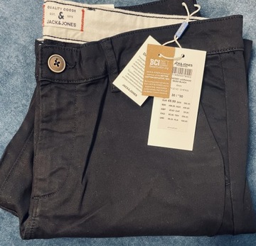 Męskie spodnie chino czarne Jack&Jones W30 L30