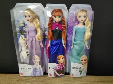 Lalka lalki Elsa Anna bałwanek Olaf Kraina Lodu Frozen Mattel jak barbie