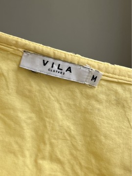 Żółta pastelowa kanarkowa bawełniana spódniczka rozkloszowana vila M