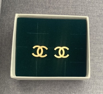 Komplet naszyjnik i kolczyki Logo stal 316L złoto