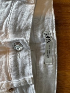 spodnie jeans białe ZARA slim fit 44/L rozm 34/32