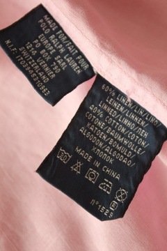Lniana bawełniana różowa koszula Ralph Lauren xs