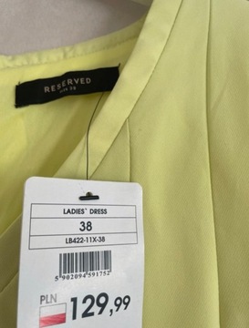 Sukienka Reserved 38 M limonkowa zara hm cocomore 