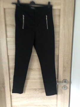 Spodnie damskie Reserved r.36-S, czarne, zamki