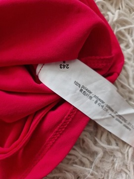 Nowa Różowa fuksja bluzka z kołnierzykiem i ściągaczem na długi rękaw Zara