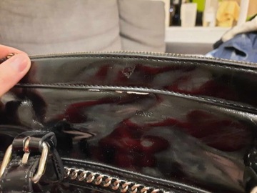 Mango czarna lakierowana torba torebka na ramię