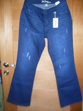 Dżinsy jeansy spodnie 42 granatowe przecierane Joh