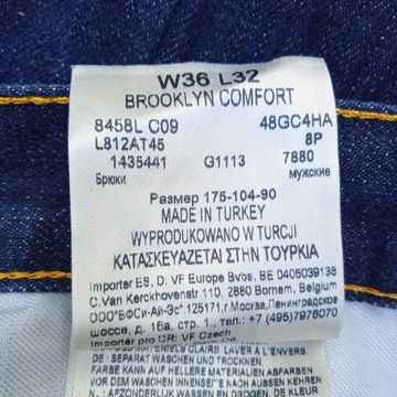 Lee Brooklyn Nowe granatowe spodnie jeansy 36/32 