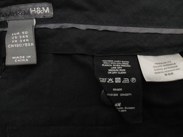 GARNITUR MĘSKI H&M M 50 REGULAR CZARNY PRĄŻKI CASU