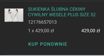 Sukienka na ślub w cekiny rozmiar 50/52+Gratisy!