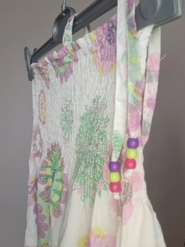 Bawełniana długa luźna sukienka z odkrytymi plecami I dekoltem typu halter