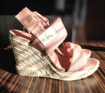 Espadryle Calvin Klein buty sandały na koturnie